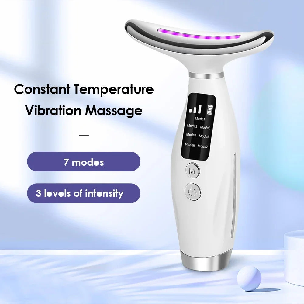 LED face and neck massager - front view