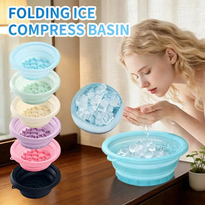 Silicone Foldable Face Ice Bowl with Built-In Ice Tray