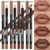 Nude brown lip liner and eyeliner set - full set laid out
