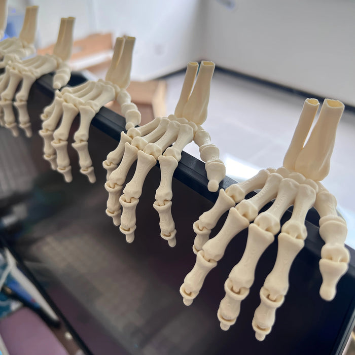 Skeleton hand bone ornament, 3D printed Halloween decor, front view